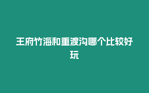 王府竹海和重渡溝哪個比較好玩