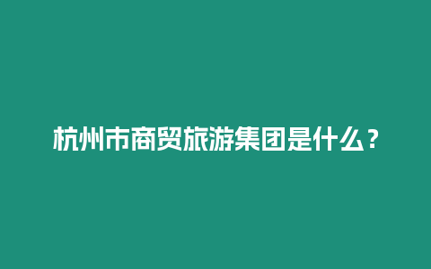 杭州市商貿旅游集團是什么？