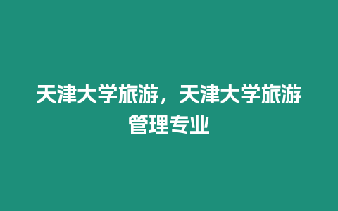 天津大學(xué)旅游，天津大學(xué)旅游管理專業(yè)