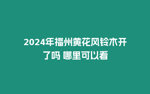 2024年福州黃花風鈴木開了嗎 哪里可以看