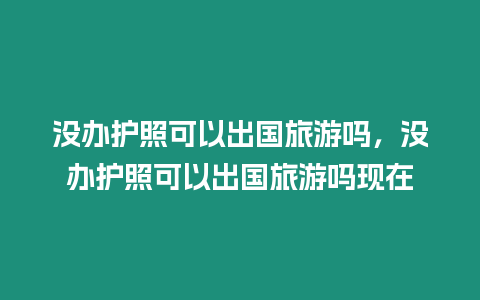 沒辦護照可以出國旅游嗎，沒辦護照可以出國旅游嗎現在