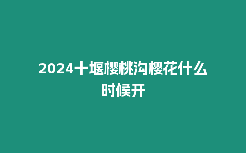 2024十堰櫻桃溝櫻花什么時候開