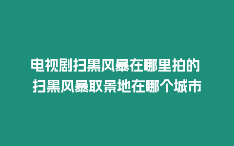 電視劇掃黑風暴在哪里拍的 掃黑風暴取景地在哪個城市