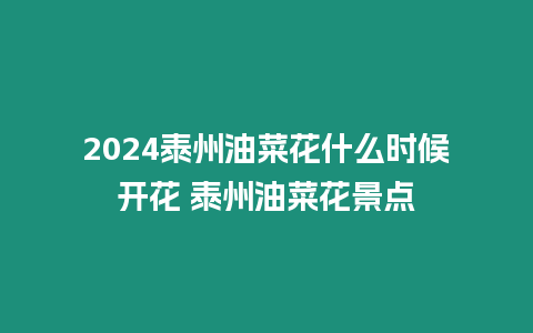 2024泰州油菜花什么時(shí)候開花 泰州油菜花景點(diǎn)