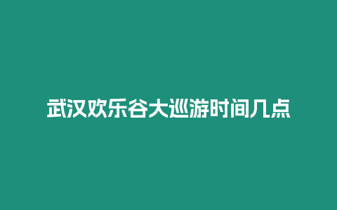 武漢歡樂谷大巡游時間幾點