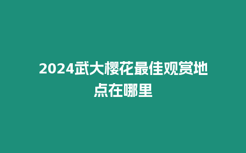 2024武大櫻花最佳觀賞地點(diǎn)在哪里