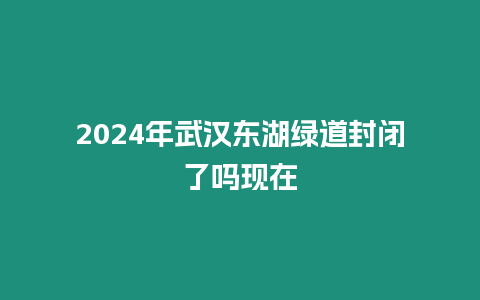 2024年武漢東湖綠道封閉了嗎現在