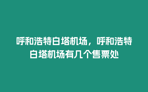 呼和浩特白塔機場，呼和浩特白塔機場有幾個售票處