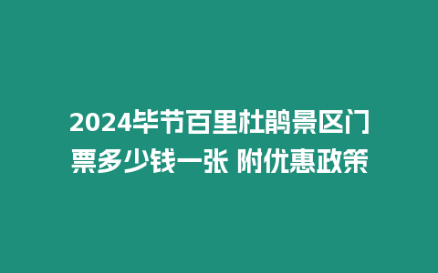 2024畢節百里杜鵑景區門票多少錢一張 附優惠政策