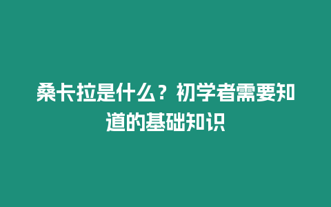 桑卡拉是什么？初學(xué)者需要知道的基礎(chǔ)知識