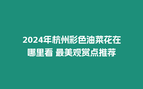 2024年杭州彩色油菜花在哪里看 最美觀賞點推薦