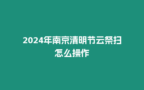 2024年南京清明節(jié)云祭掃怎么操作