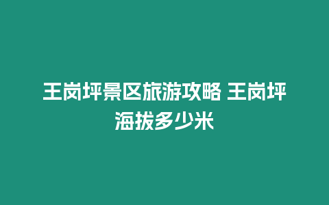 王崗坪景區(qū)旅游攻略 王崗坪海拔多少米