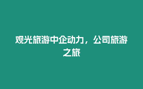 觀光旅游中企動力，公司旅游之旅