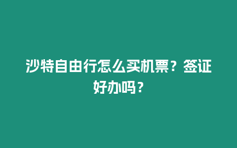 沙特自由行怎么買機票？簽證好辦嗎？