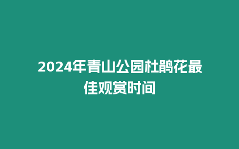 2024年青山公園杜鵑花最佳觀賞時間