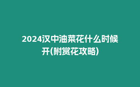 2024漢中油菜花什么時候開(附賞花攻略)