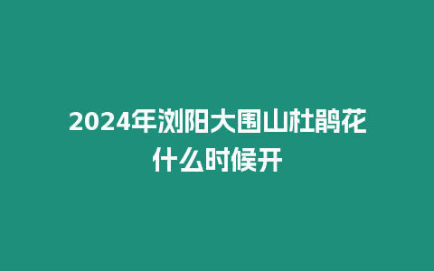 2024年瀏陽大圍山杜鵑花什么時候開