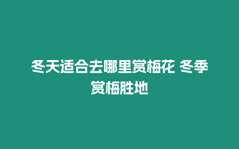 冬天適合去哪里賞梅花 冬季賞梅勝地