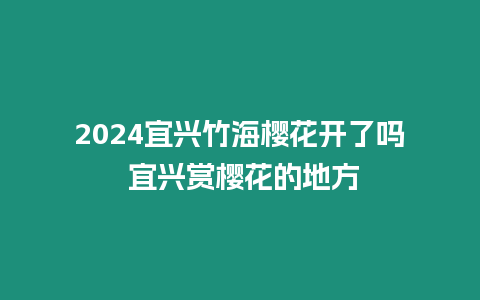 2024宜興竹海櫻花開了嗎 宜興賞櫻花的地方