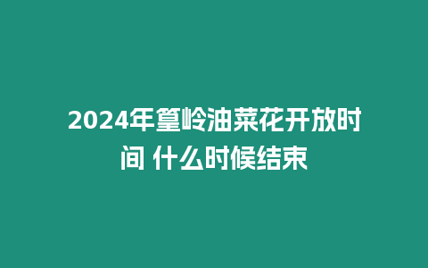 2024年篁嶺油菜花開放時間 什么時候結束