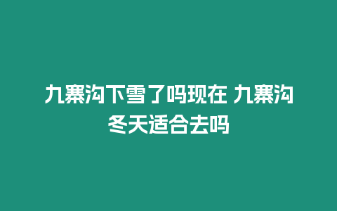 九寨溝下雪了嗎現(xiàn)在 九寨溝冬天適合去嗎