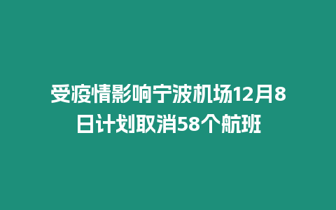 受疫情影響寧波機場12月8日計劃取消58個航班