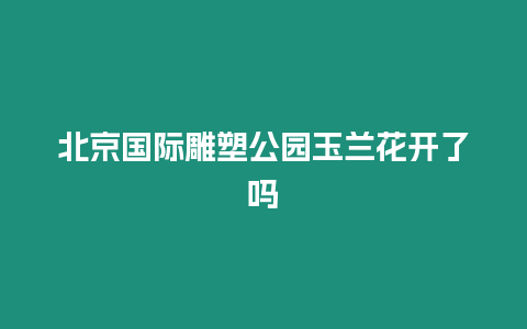 北京國(guó)際雕塑公園玉蘭花開(kāi)了嗎