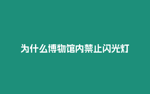 為什么博物館內禁止閃光燈