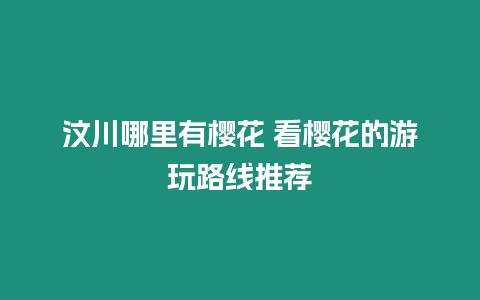 汶川哪里有櫻花 看櫻花的游玩路線推薦