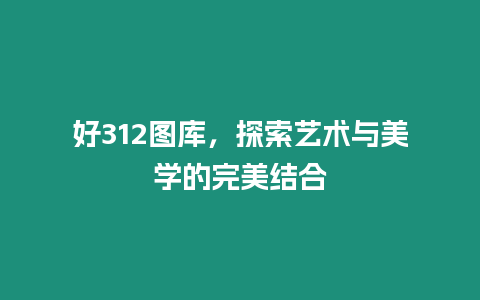 好312圖庫，探索藝術與美學的完美結合