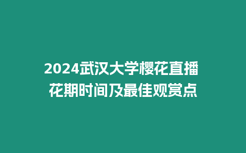 2024武漢大學櫻花直播 花期時間及最佳觀賞點