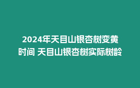 2024年天目山銀杏樹變黃時間 天目山銀杏樹實際樹齡