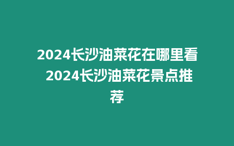 2024長沙油菜花在哪里看 2024長沙油菜花景點推薦