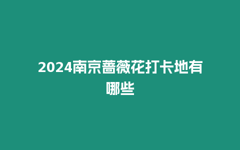 2024南京薔薇花打卡地有哪些