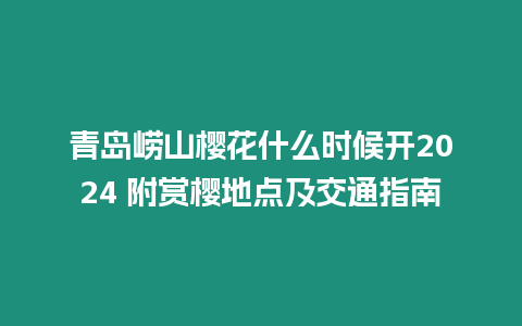 青島嶗山櫻花什么時候開2024 附賞櫻地點及交通指南