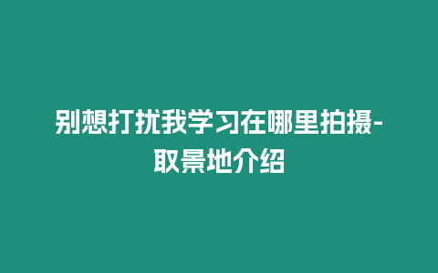 別想打擾我學習在哪里拍攝-取景地介紹