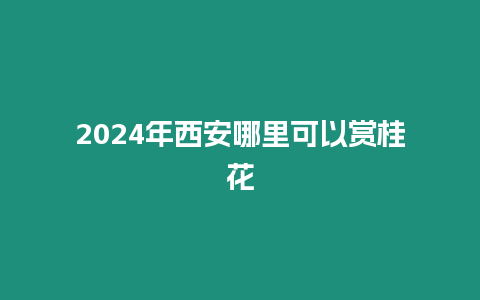 2024年西安哪里可以賞桂花