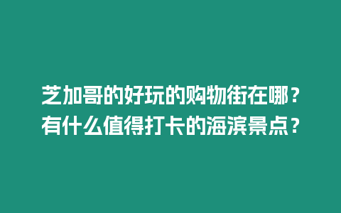 芝加哥的好玩的購物街在哪？有什么值得打卡的海濱景點？