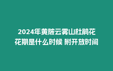 2024年黃陂云霧山杜鵑花花期是什么時候 附開放時間