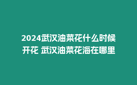 2024武漢油菜花什么時(shí)候開(kāi)花 武漢油菜花海在哪里