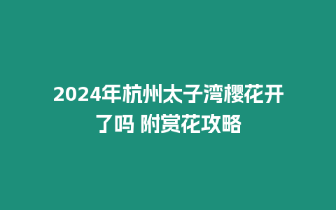 2024年杭州太子灣櫻花開了嗎 附賞花攻略