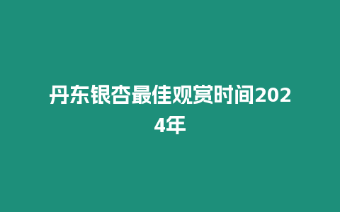 丹東銀杏最佳觀賞時間2024年