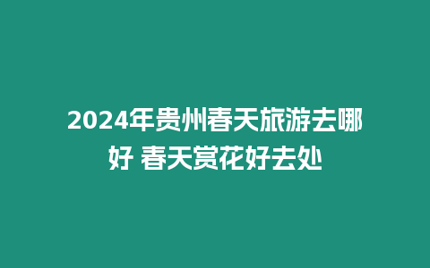 2024年貴州春天旅游去哪好 春天賞花好去處