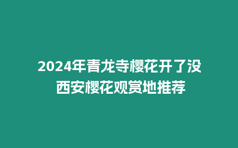 2024年青龍寺櫻花開(kāi)了沒(méi) 西安櫻花觀(guān)賞地推薦