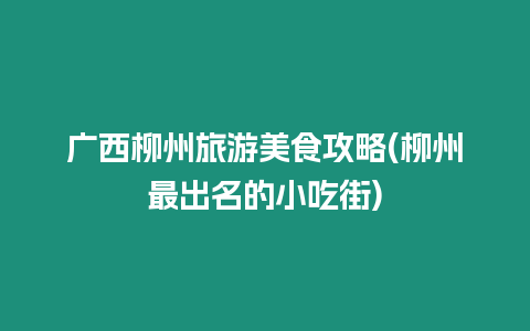 廣西柳州旅游美食攻略(柳州最出名的小吃街)