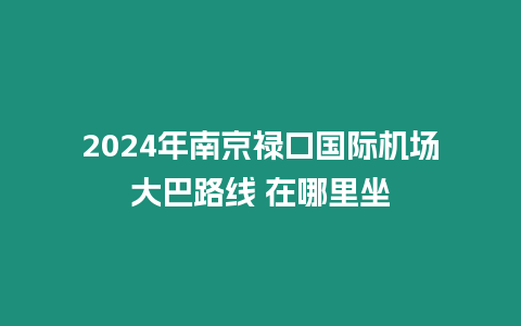 2024年南京祿口國際機場大巴路線 在哪里坐