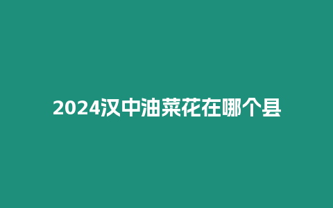 2024漢中油菜花在哪個縣