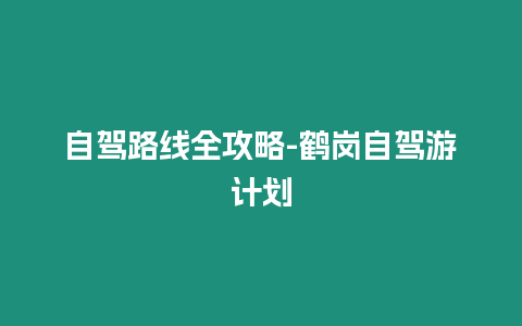 自駕路線全攻略-鶴崗自駕游計劃