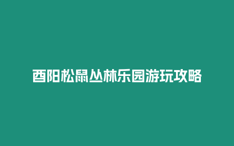 酉陽松鼠叢林樂園游玩攻略